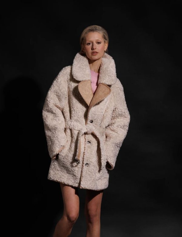 FAUX Μουτόν Παλτό Reversible