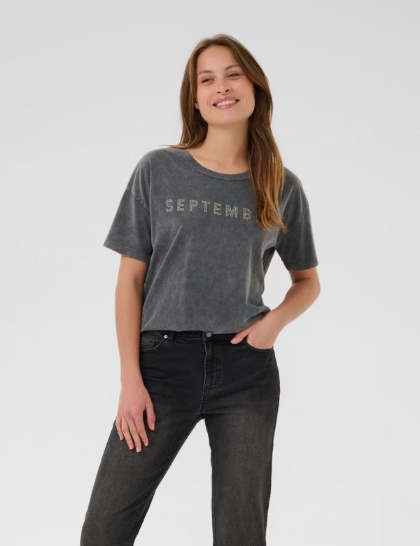 T-shirt γκρι - KAFFE