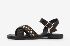 BY BYBLOS Fascia UNITY black flat sandals_5