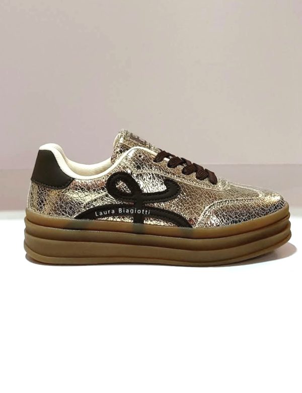 Γυναικεία sneakers σε χρυσό - Laura Biagiotti