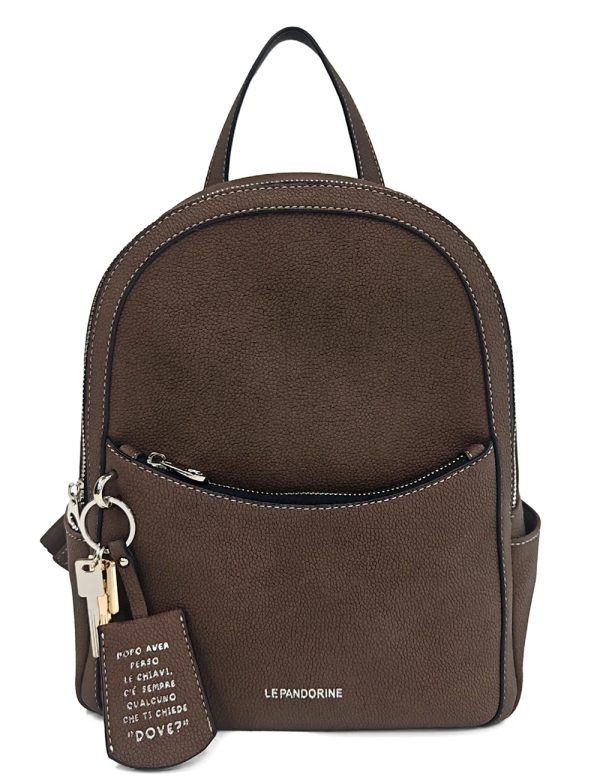 Τσάντα backpack καφέ - LE PANDORINE